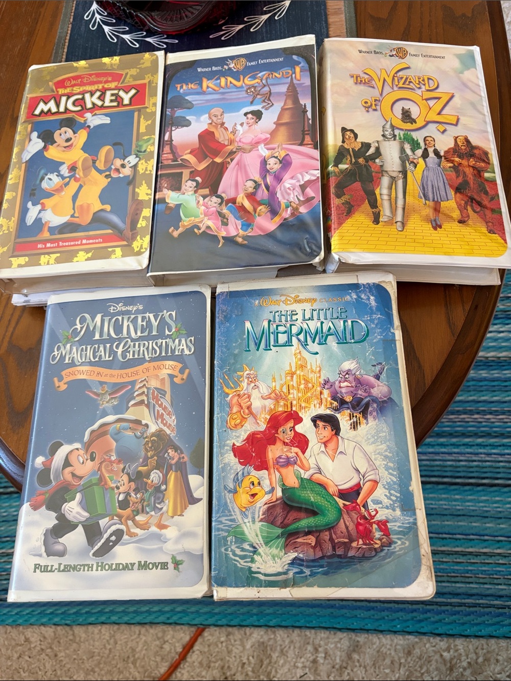 5 Disney Classic VHS tapes, Little Mermaid Micky Mouse, king and I Wizard of oz